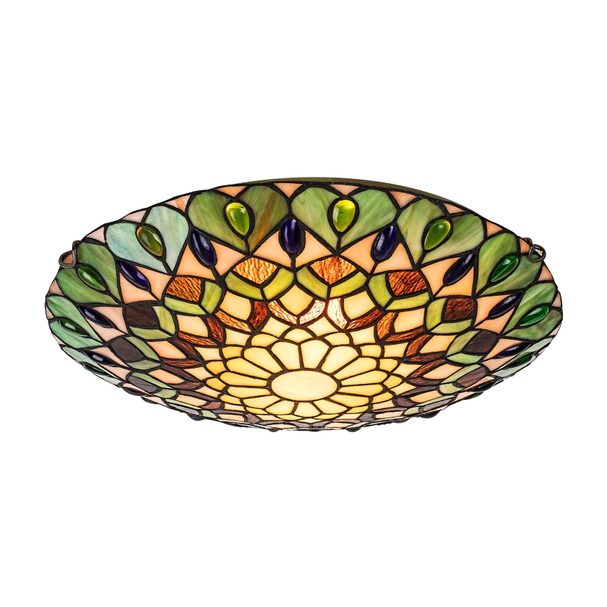 Brilagi - Tiffany-tyylinen vitraasinen kattovalaisin MARGARET 2xE27/60W/230V pr. 40 cm