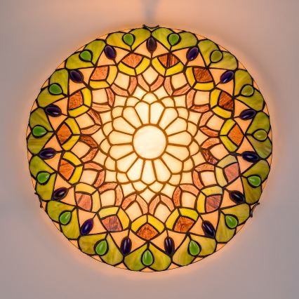 Brilagi - Tiffany-tyylinen vitraasinen kattovalaisin MARGARET 2xE27/60W/230V pr. 40 cm