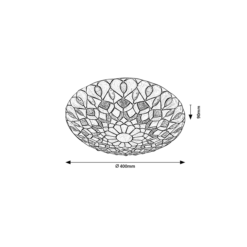 Brilagi - Tiffany-tyylinen vitraasinen kattovalaisin MARGARET 2xE27/60W/230V pr. 40 cm