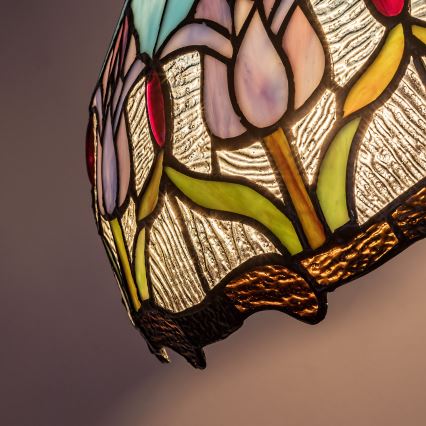 Brilagi - Tiffany-tyylinen vitraasinen riippuvalaisin ketjulla LORAS 2xE27/60W/230V