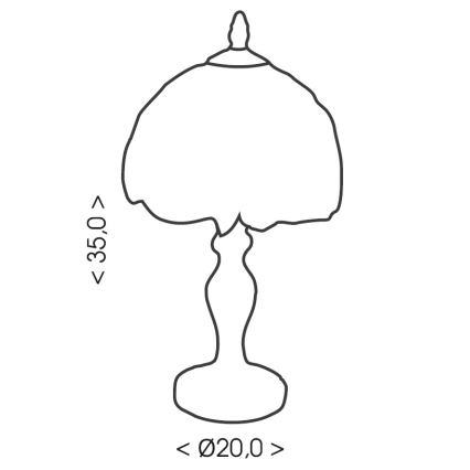 Brilagi - Tiffany-tyylinen vitraasipöytälamppu SUNFLOWER 1xE27/60W/230V