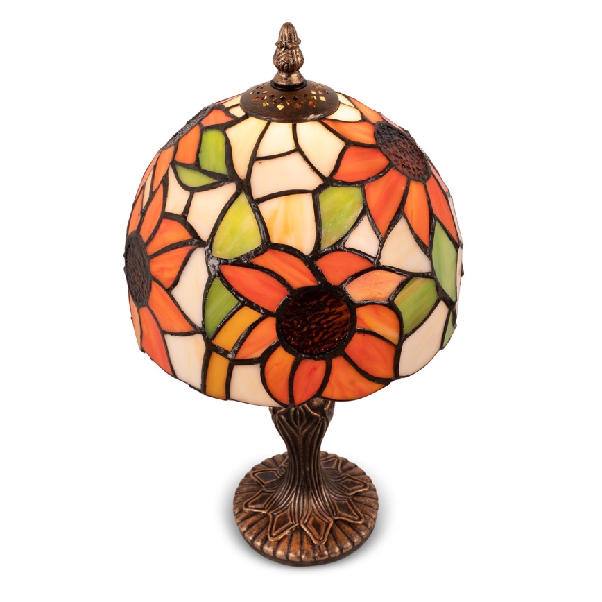 Brilagi - Tiffany-tyylinen vitraasipöytälamppu SUNFLOWER 1xE27/60W/230V