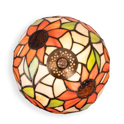 Brilagi - Tiffany-tyylinen vitraasipöytälamppu SUNFLOWER 1xE27/60W/230V