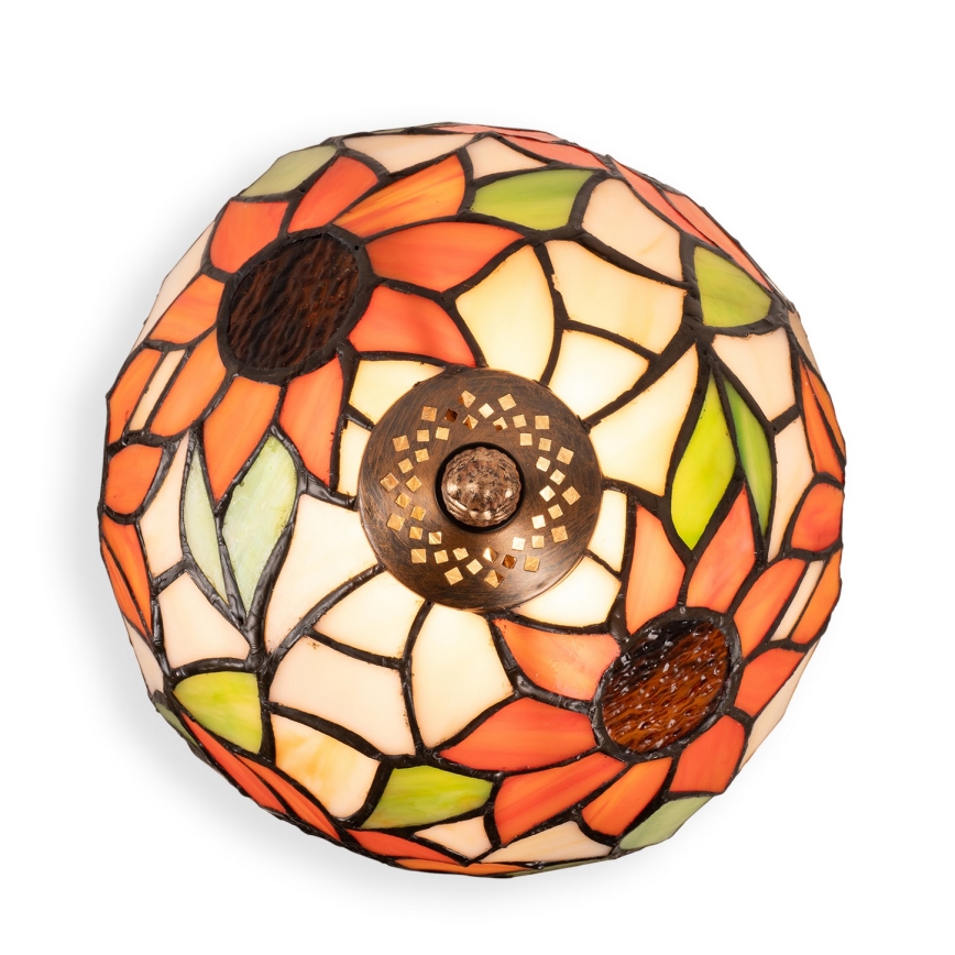Brilagi - Tiffany-tyylinen vitraasipöytälamppu SUNFLOWER 1xE27/60W/230V
