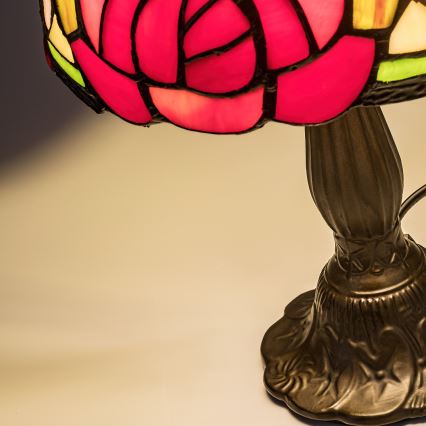 Brilagi - Tiffany-tyylinen vitraasipöytävalaisin GARLAN 1xE14/40W/230V