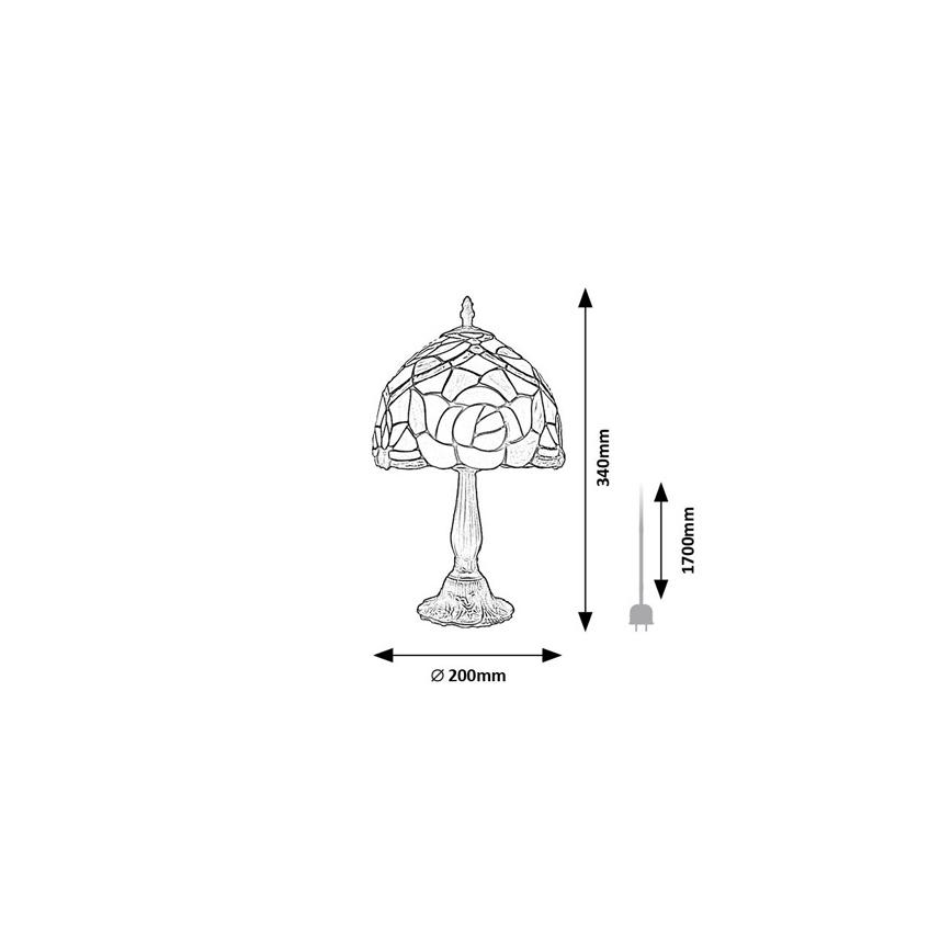 Brilagi - Tiffany-tyylinen vitraasipöytävalaisin GARLAN 1xE14/40W/230V