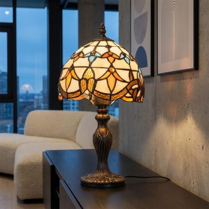 Brilagi - Tiffany-tyylinen vitraasipöytävalaisin MIRABELLA 1xE27/60W/230V