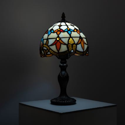 Brilagi - Tiffany-tyylinen vitraasipöytävalaisin MIRABELLA 1xE27/60W/230V