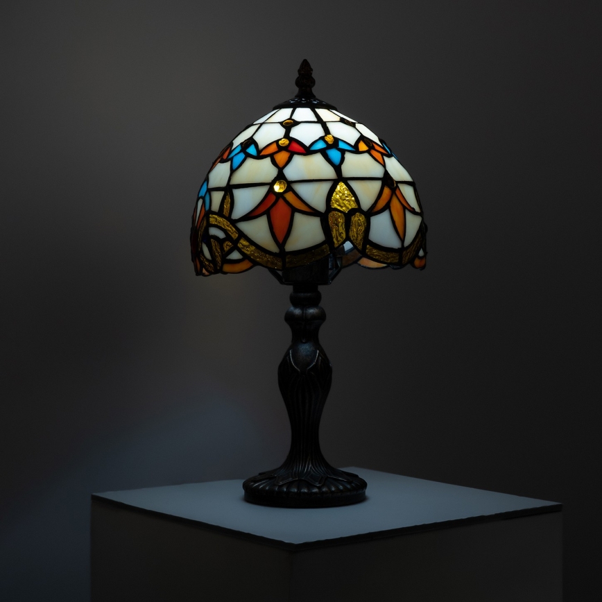 Brilagi - Tiffany-tyylinen vitraasipöytävalaisin MIRABELLA 1xE27/60W/230V
