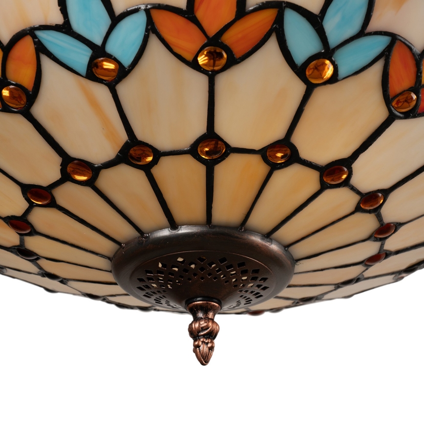 Brilagi - Tiffany-tyylinen vitraasiriippuvalaisin ketjulla MIRABELLA 3xE27/60W/230V halkaisija 50 cm