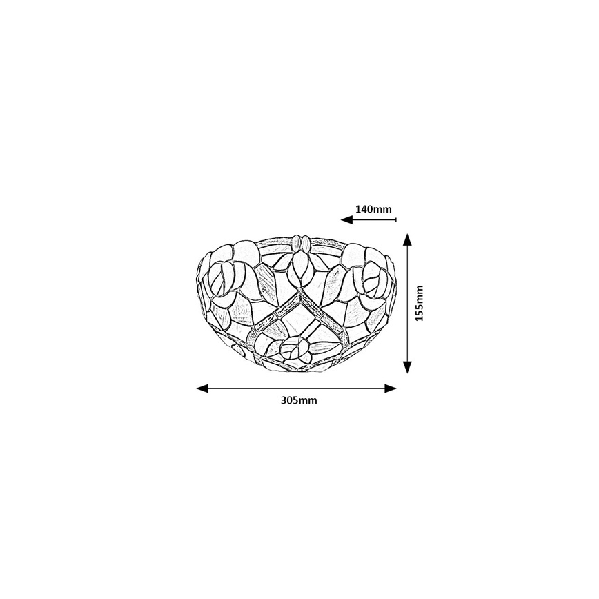 Brilagi - Tiffany-tyylinen vitraasiseinävalaisin GARLAN 1xE14/40W/230V