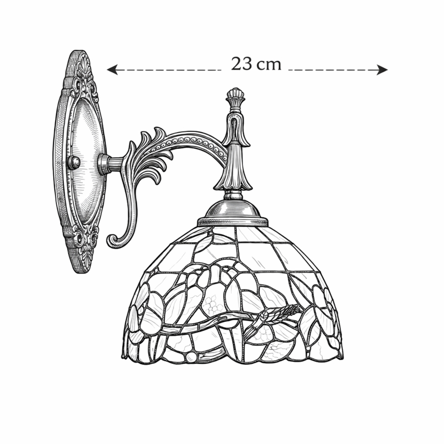 Brilagi - Tiffany-tyylinen vitraasiseinävalaisin JUNGLE 1xE14/40W/230V