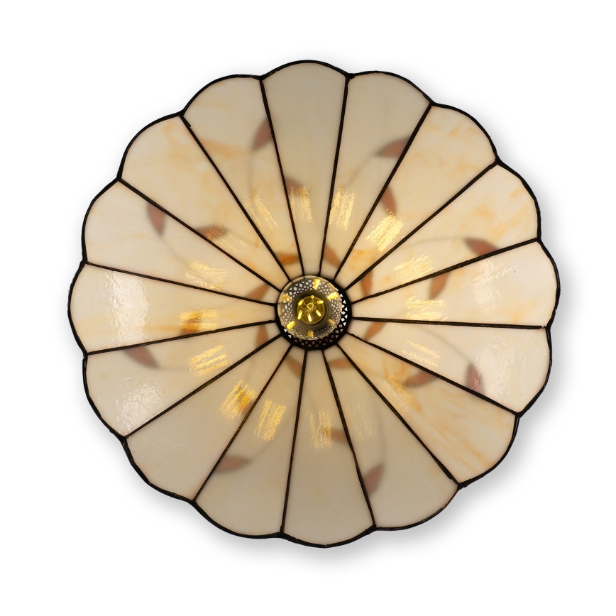 Brilagi - Tiffany-tyylinen vitraažinen kattokruunu ketjulla FOLIA 1xE27/60W/230V, halkaisija 40 cm