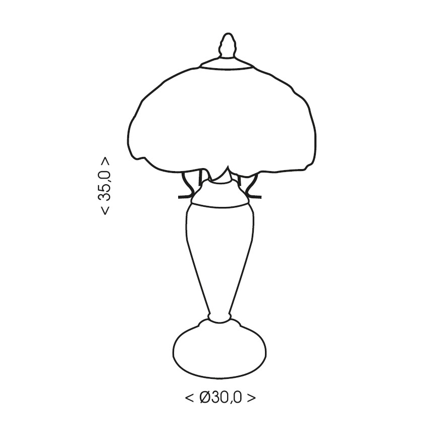 Brilagi - Tiffany-tyylinen vitraažinen pöytälamppu JUNGLE 1xE27/60W/230V + 1xE14/40W