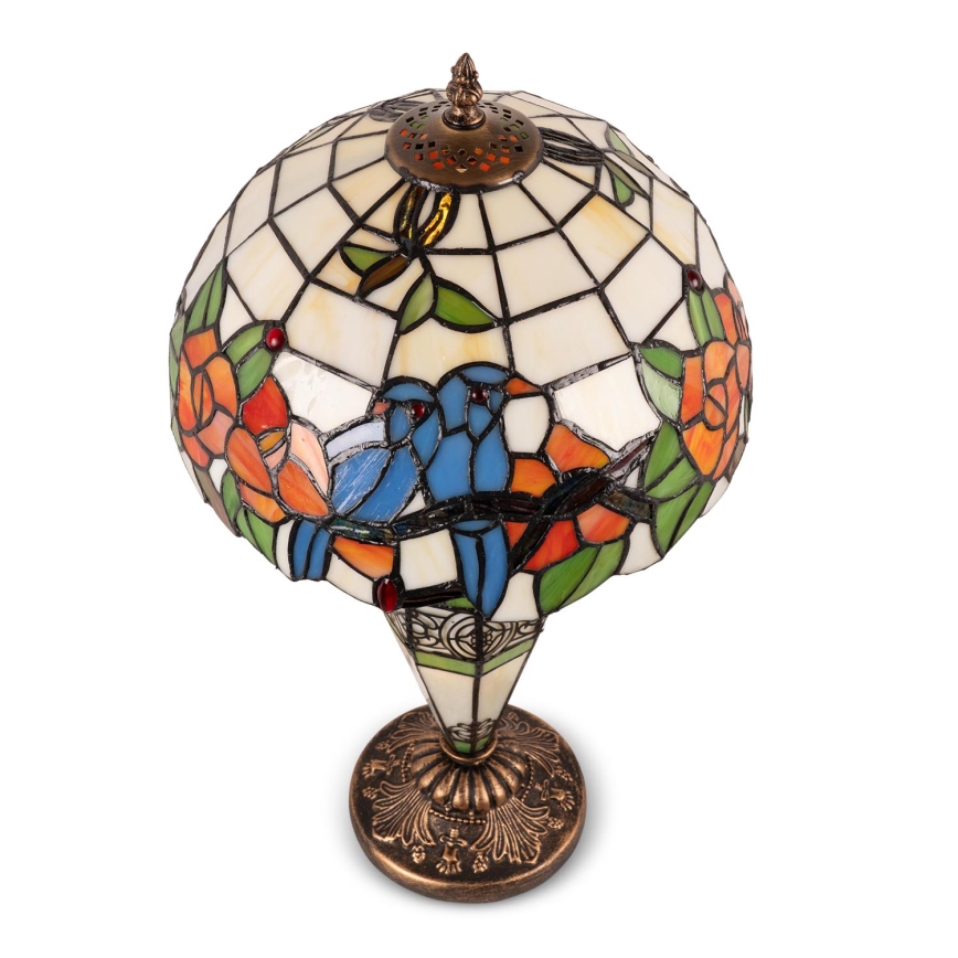 Brilagi - Tiffany-tyylinen vitraažinen pöytälamppu JUNGLE 1xE27/60W/230V + 1xE14/40W