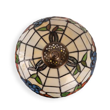 Brilagi - Tiffany-tyylinen vitraažinen pöytälamppu JUNGLE 1xE27/60W/230V + 1xE14/40W