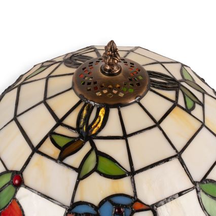 Brilagi - Tiffany-tyylinen vitraažinen pöytälamppu JUNGLE 1xE27/60W/230V + 1xE14/40W