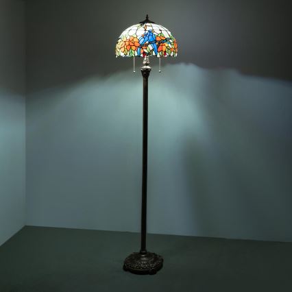 Brilagi - Tiffany-vitraalinen lattiavalaisin JUNGLE 2xE27/60W/230V