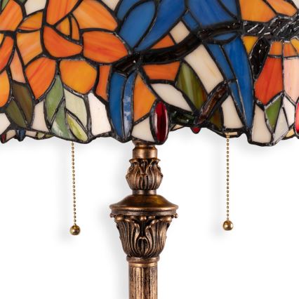 Brilagi - Tiffany-vitraalinen lattiavalaisin JUNGLE 2xE27/60W/230V