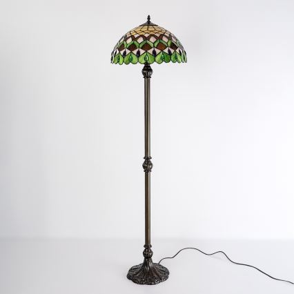 Brilagi - Tiffany-vitraalinen lattiavalaisin MARGARET 2xE27/60W/230V