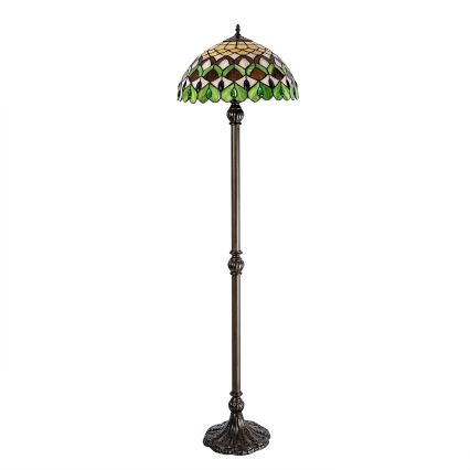 Brilagi - Tiffany-vitraalinen lattiavalaisin MARGARET 2xE27/60W/230V