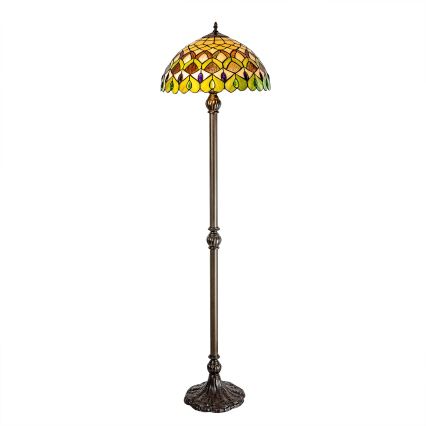 Brilagi - Tiffany-vitraalinen lattiavalaisin MARGARET 2xE27/60W/230V