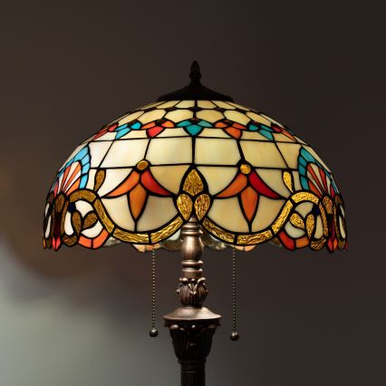 Brilagi - Tiffany-vitraalinen lattiavalaisin MIRABELLA 2xE27/60W/230V