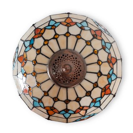 Brilagi - Tiffany-vitraalinen lattiavalaisin MIRABELLA 2xE27/60W/230V