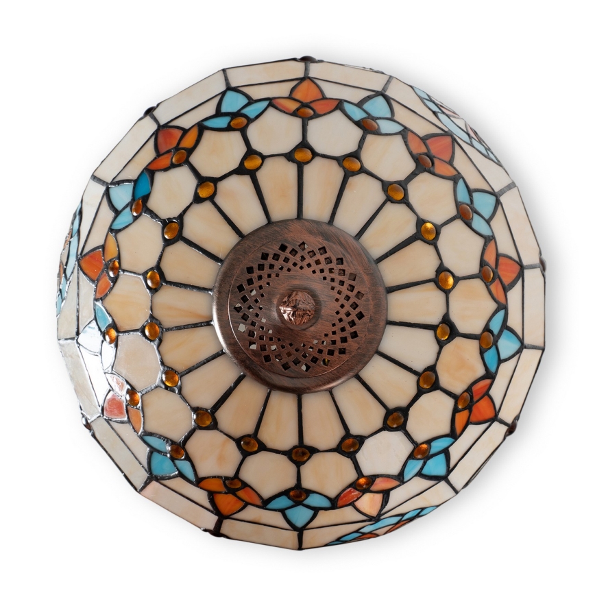 Brilagi - Tiffany-vitraalinen lattiavalaisin MIRABELLA 2xE27/60W/230V