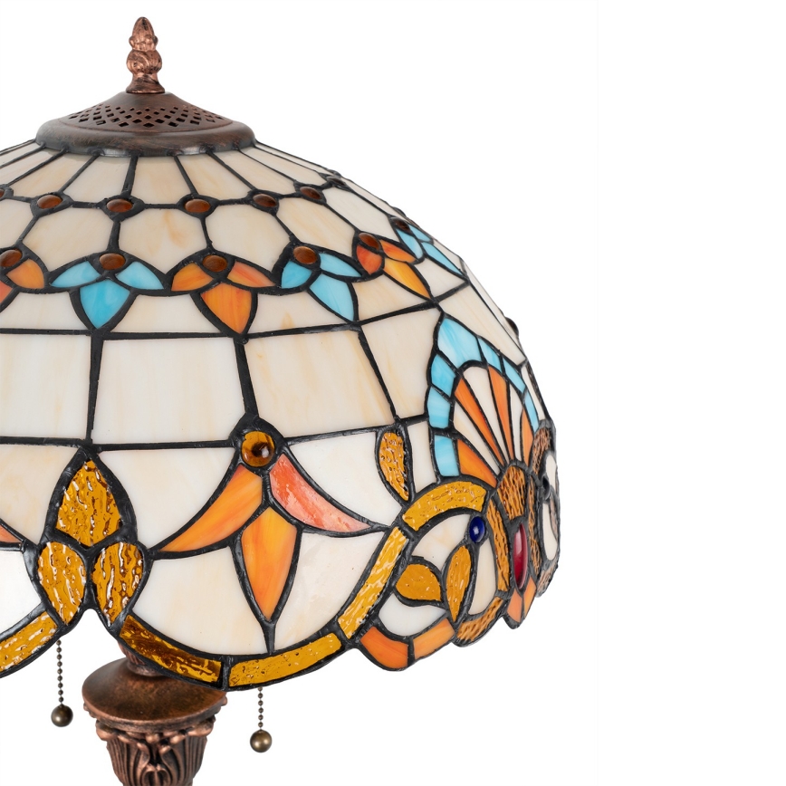 Brilagi - Tiffany-vitraalinen lattiavalaisin MIRABELLA 2xE27/60W/230V