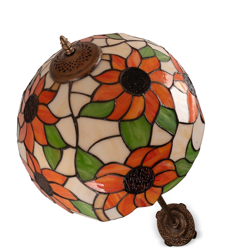 Brilagi - Tiffany-vitraalinen lattiavalaisin SUNFLOWER 2xE27/60W/230V