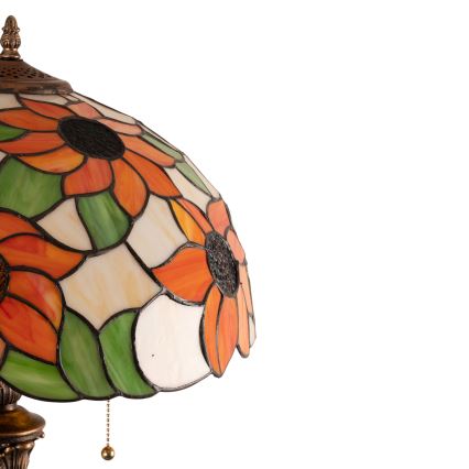Brilagi - Tiffany-vitraalinen lattiavalaisin SUNFLOWER 2xE27/60W/230V