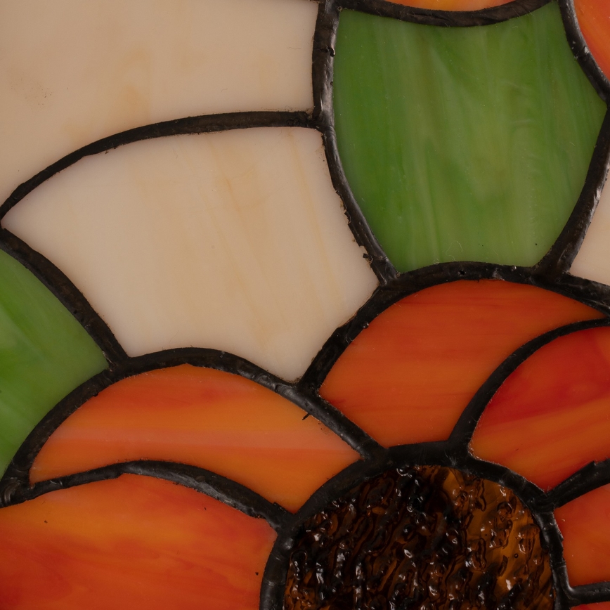 Brilagi - Tiffany-vitraalinen lattiavalaisin SUNFLOWER 2xE27/60W/230V