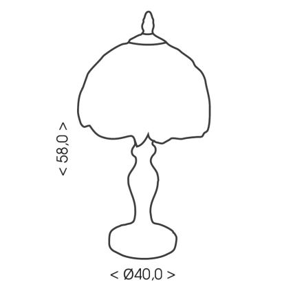 Brilagi - Tiffany-vitraalinen pöytälamppu MIRABELLA 2xE27/60W/230V