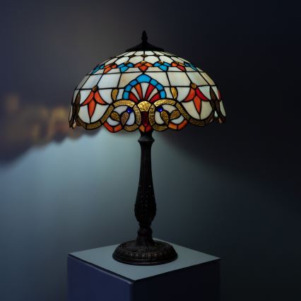 Brilagi - Tiffany-vitraalinen pöytälamppu MIRABELLA 2xE27/60W/230V