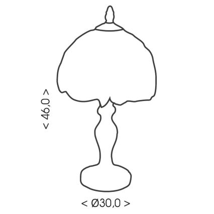 Brilagi - Tiffany-vitraalinen pöytävalaisin SIENNA 1xE27/60W/230V