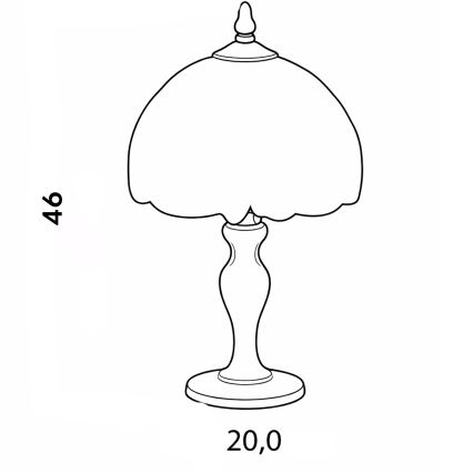 Brilagi - Tiffany-vitraalinen pöytävalaisin SIENNA 1xE27/60W/230V