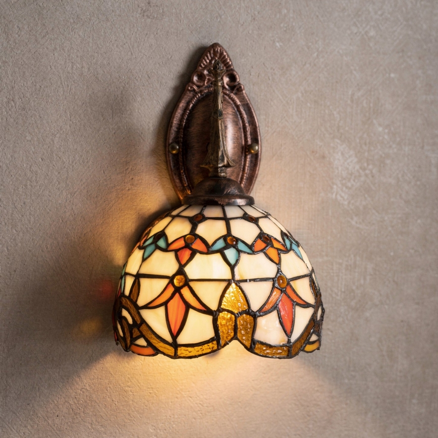 Brilagi - Tiffany-vitraalinen seinävalaisin MIRABELLA 1xE14/40W/230V