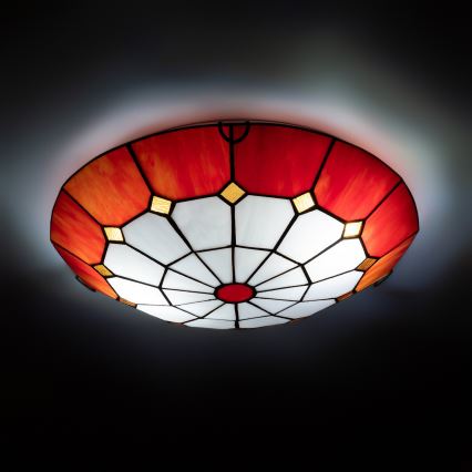Brilagi - Tiffany-vitraasilasinen kattovalaisin SIENNA 2xE27/60W/230V Ø 40 cm