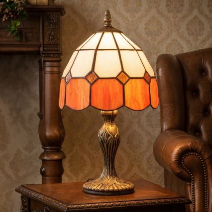 Brilagi - Tiffany-vitraasilasinen pöytälamppu SIENNA 1xE27/60W/230V