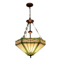 BRILAGI - Tiffany vitraasinen kattokruunu ketjulla EMERALD 3xE27/60W/230V halkaisija 50 cm
