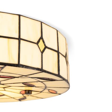 Brilagi - Tiffany-vitraasinen kattovalaisin FOLIA 3xE27/60W/230V, halkaisija 40 cm