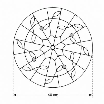 Brilagi - Tiffany-vitraasinen kattovalaisin FOLIA 3xE27/60W/230V, halkaisija 40 cm