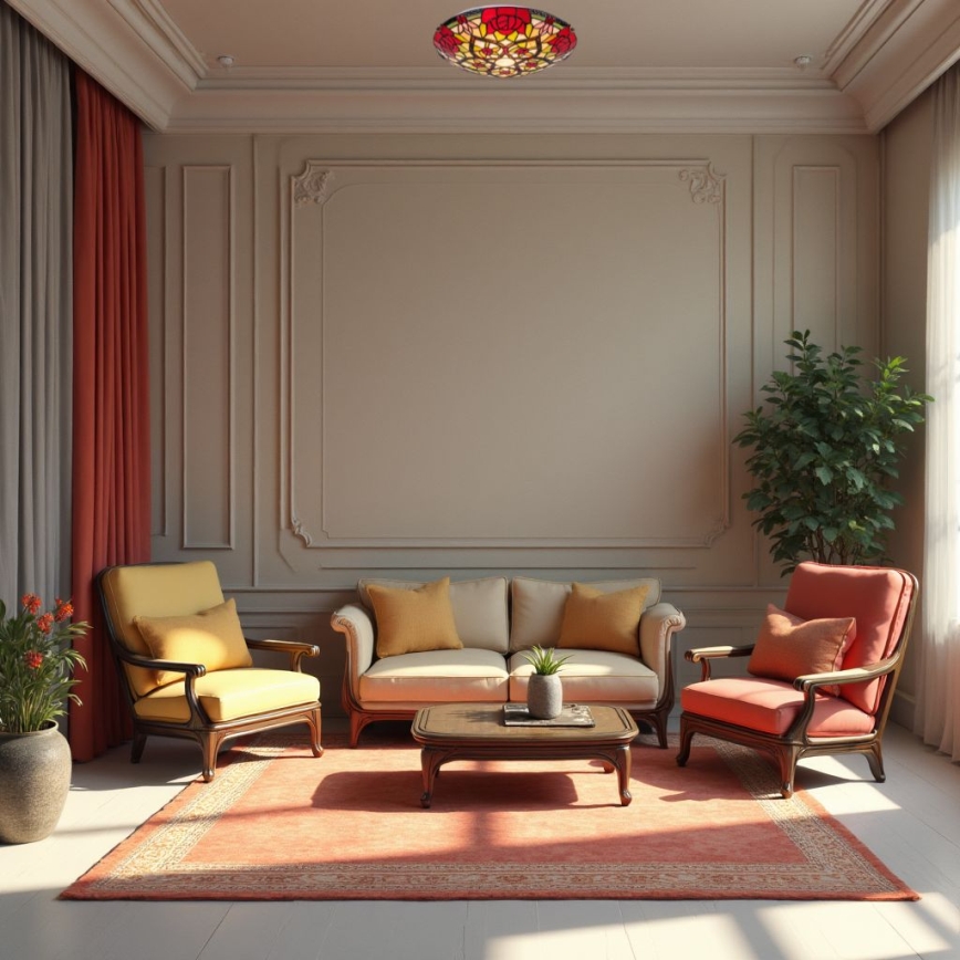 Brilagi - Tiffany-vitraasinen kattovalaisin GARLAN 2xE27/60W/230V