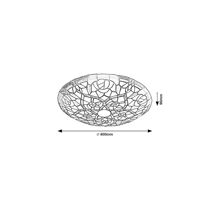 Brilagi - Tiffany-vitraasinen kattovalaisin GARLAN 2xE27/60W/230V