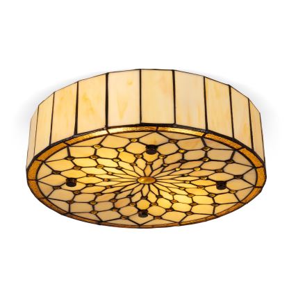 BRILAGI - Tiffany-vitraasinen kattovalaisin IVORY 2xE27/60W/230V halkaisija 40 cm