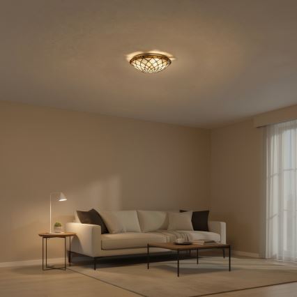 Brilagi - Tiffany-vitraasinen kattovalaisin IVORY 2xE27/60W/230V Ø 40 cm