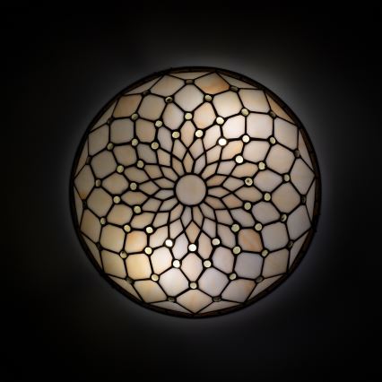 Brilagi - Tiffany-vitraasinen kattovalaisin IVORY 2xE27/60W/230V Ø 40 cm