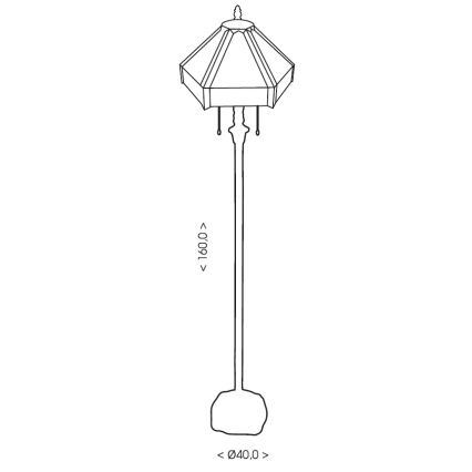 BRILAGI - Tiffany-vitraasinen lattiavalaisin EMERALD 2xE27/60W/230V