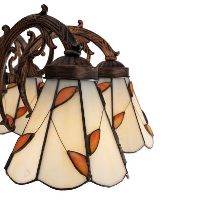 Brilagi - Tiffany-vitraasinen pinta-asennettava kattokruunu FOLIA 6xE27/60W/230V halkaisija 60 cm